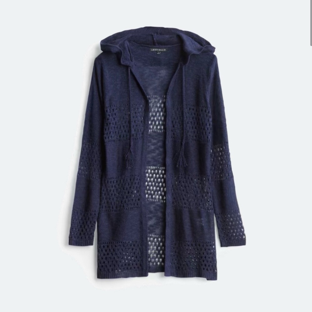 Amari Airy PointelleDetial Open-Knit Cardigan